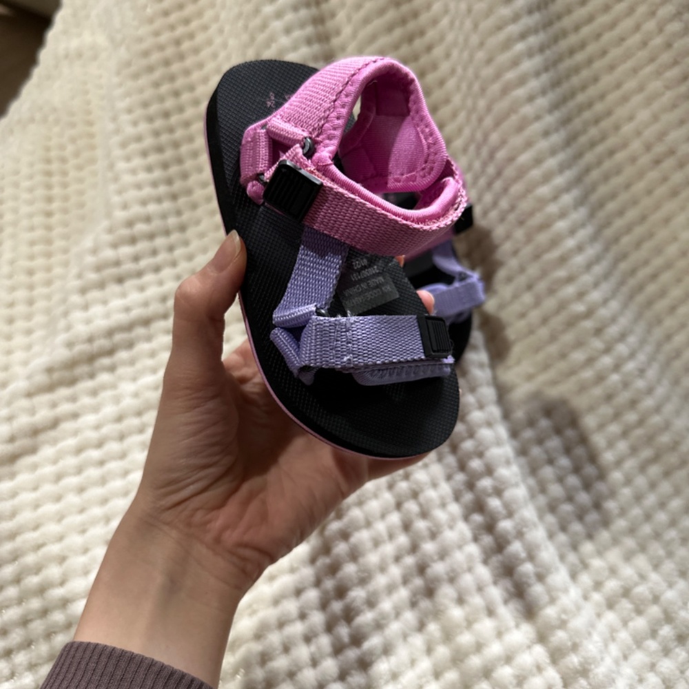 Baby Girl Zara inspired color block sandals size 8 - Picture 2 of 4